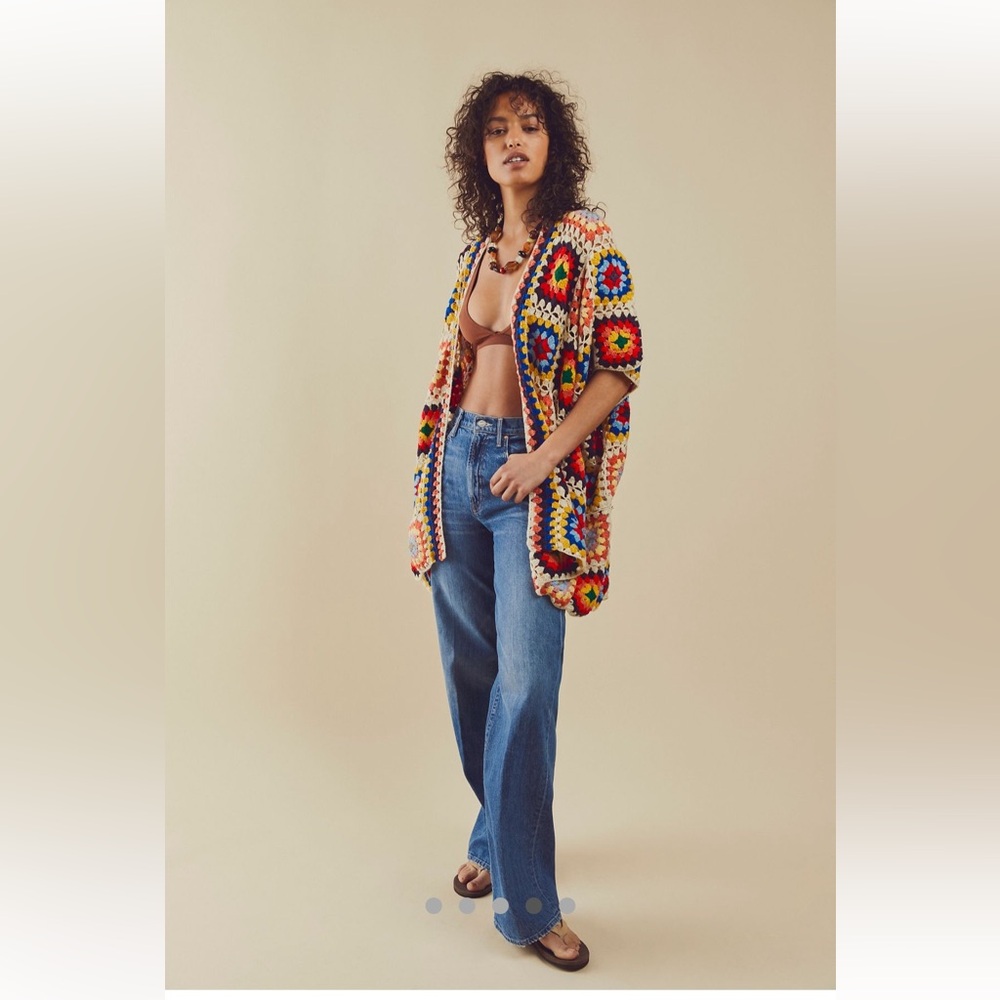 Free people - Noni Hand Knit Crochet Poncho - one size